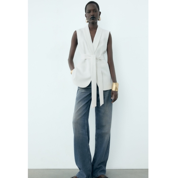 ❌️SOLD❌️TUXEDO COLLAR VEST ZW COLLECTION SIZE S - Picture 3 of 14